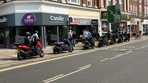 Pavement parking occurring on Epsom High Street