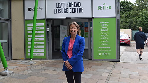Helen Maguire MP at Leatherhead Leisure Centre