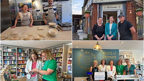 Helen Maguire visiting independent businesses as part of 'Buy Surrey, Back Britain' campaign