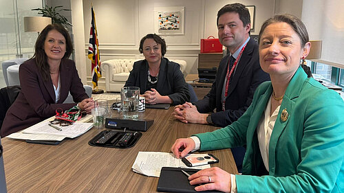 Helen Maguire MP, Chris Coghlan MP and Monica Harding MP meet with Schools Minister Catherine McKinnell MP